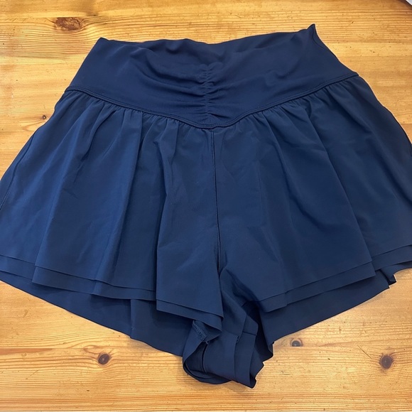 NWOT OFFLINE By Aerie Real Me Ruched Flowy Short Navy blue L Online exclusive - Picture 6 of 7